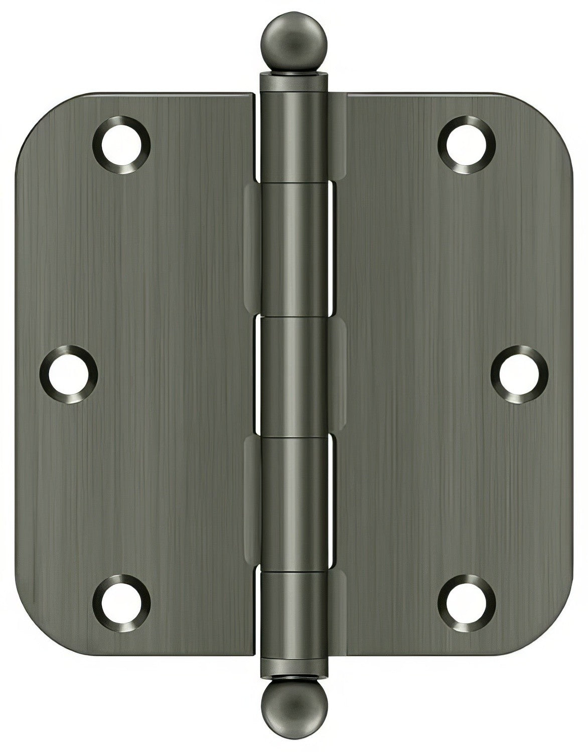 Deltana S35R5-BT 3-1/2" x 3-1/2" Plain Bearing 5/8" Radius Corner Door Hinge - Pair