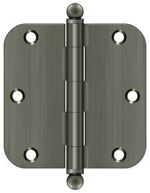 Deltana S35R5-BT 3-1/2" x 3-1/2" Plain Bearing 5/8" Radius Corner Door Hinge - Pair