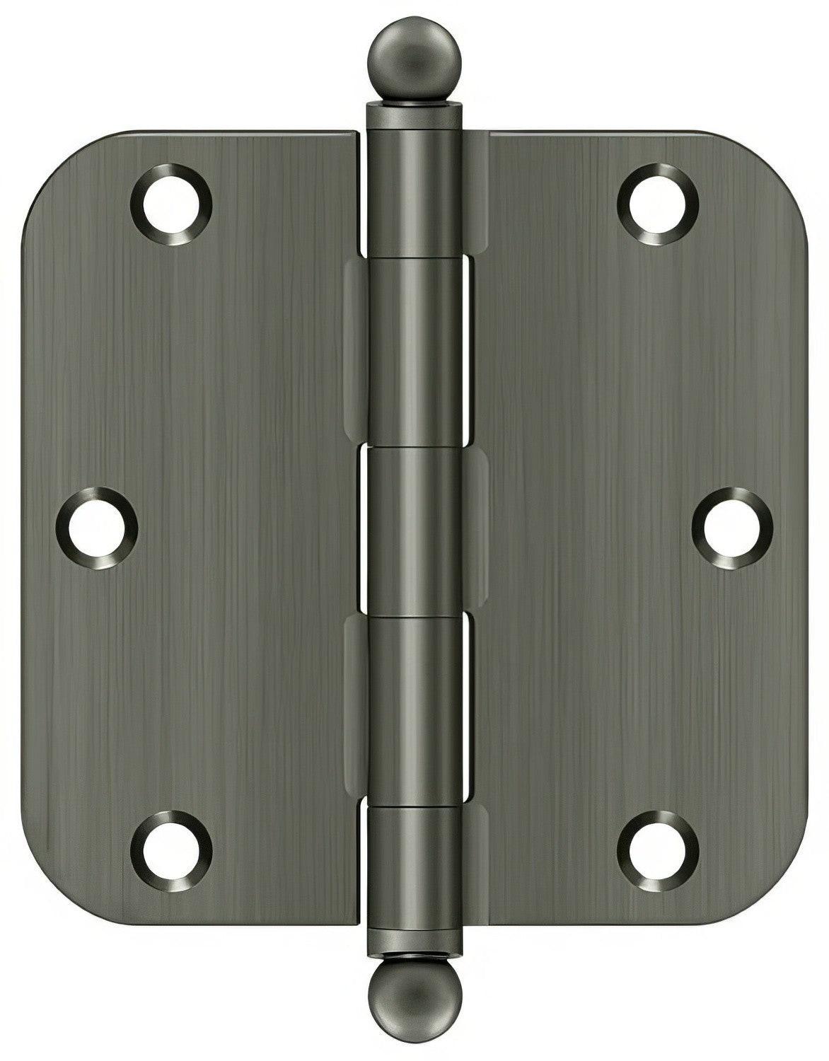 Deltana S35R5-BT 3-1/2" x 3-1/2" Plain Bearing 5/8" Radius Corner Door Hinge - Pair