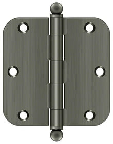 Deltana S35R5-BT 3-1/2" x 3-1/2" Plain Bearing 5/8" Radius Corner Door Hinge - Pair