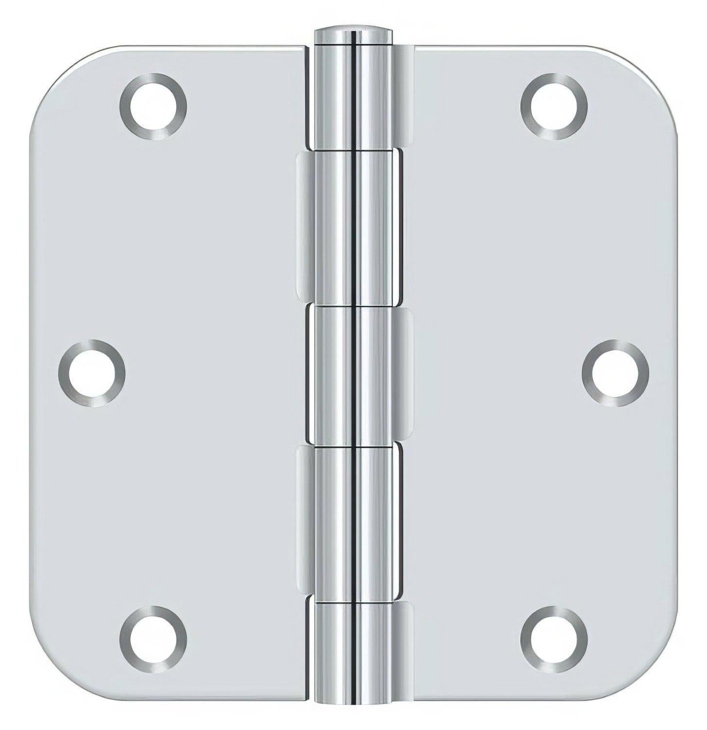 Deltana S35R5 3-1/2" x 3-1/2" Plain Bearing 5/8" Radius Corner Door Hinge - Pair