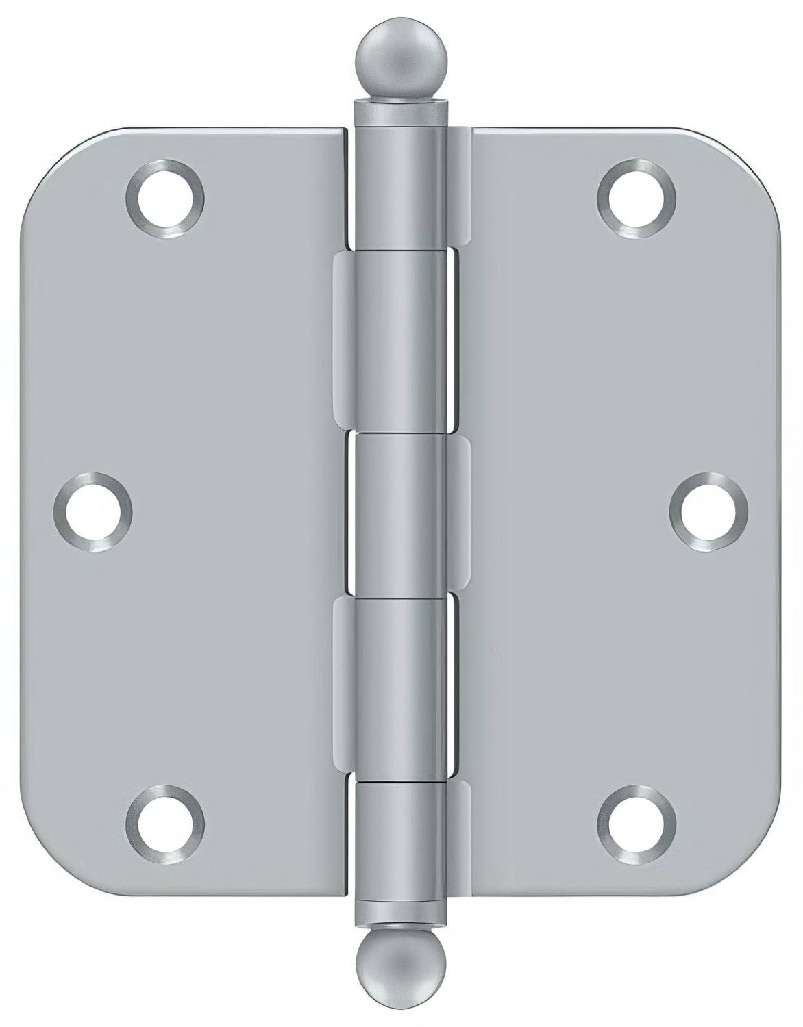 Deltana S35R5-BT 3-1/2" x 3-1/2" Plain Bearing 5/8" Radius Corner Door Hinge - Pair