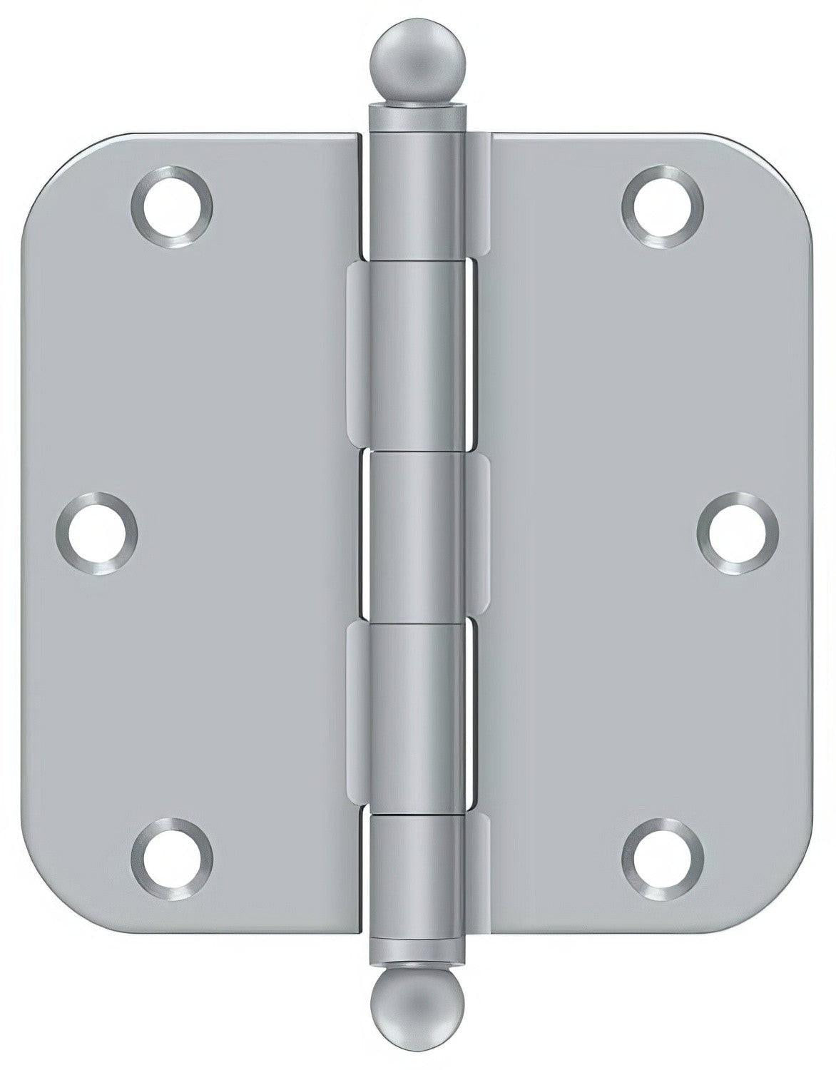 Deltana S35R5-BT 3-1/2" x 3-1/2" Plain Bearing 5/8" Radius Corner Door Hinge - Pair