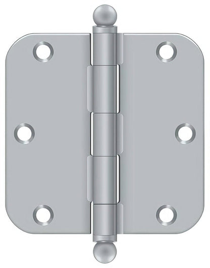Deltana S35R5-BT 3-1/2" x 3-1/2" Plain Bearing 5/8" Radius Corner Door Hinge - Pair