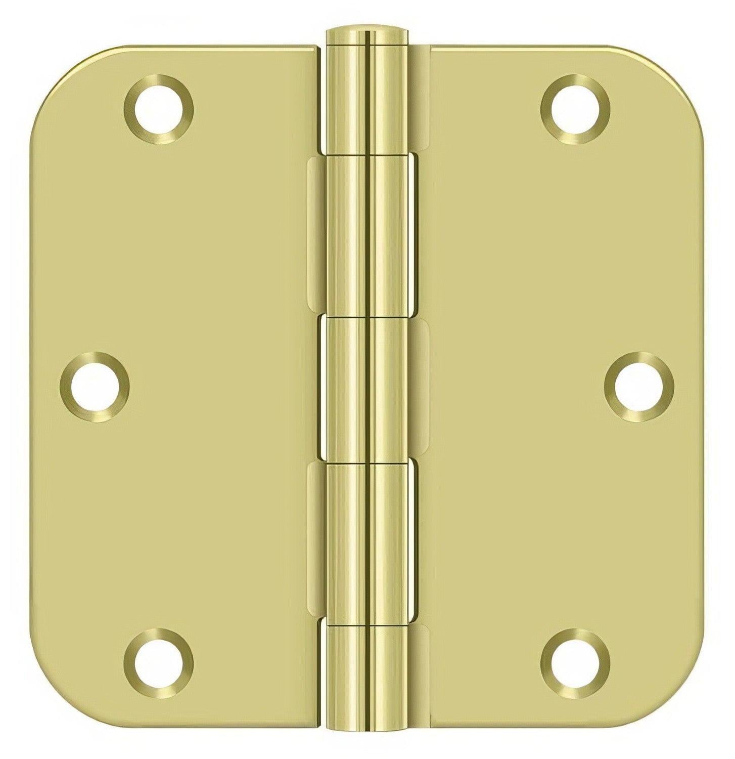 Deltana S35R5 3-1/2" x 3-1/2" Plain Bearing 5/8" Radius Corner Door Hinge - Pair