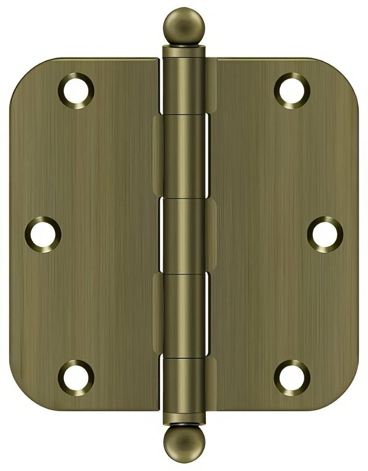 Deltana S35R5-BT 3-1/2" x 3-1/2" Plain Bearing 5/8" Radius Corner Door Hinge - Pair