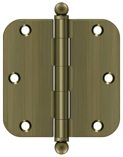 Deltana S35R5-BT 3-1/2" x 3-1/2" Plain Bearing 5/8" Radius Corner Door Hinge - Pair