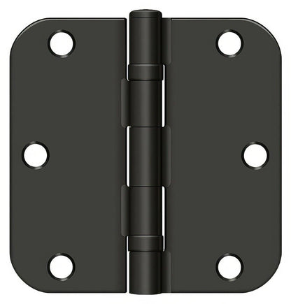 Deltana S35R5BB 3-1/2" x 3-1/2" Ball Bearing 5/8" Radius Corner Door Hinge - Pair