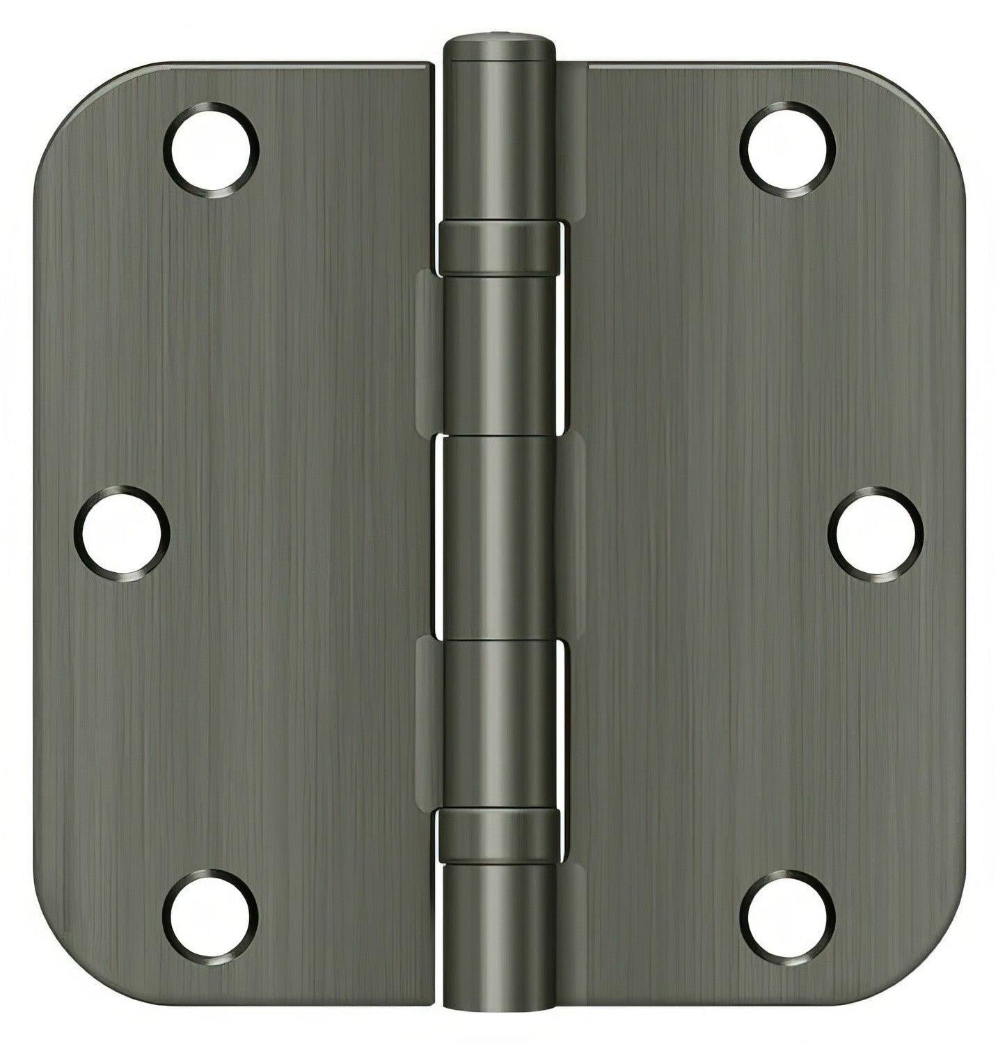 Deltana S35R5BB 3-1/2" x 3-1/2" Ball Bearing 5/8" Radius Corner Door Hinge - Pair