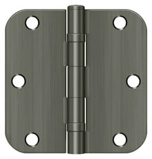 Deltana S35R5BB 3-1/2" x 3-1/2" Ball Bearing 5/8" Radius Corner Door Hinge - Pair