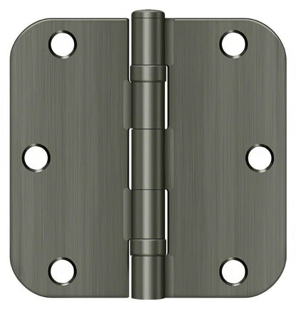 Deltana S35R5BB 3-1/2" x 3-1/2" Ball Bearing 5/8" Radius Corner Door Hinge - Pair