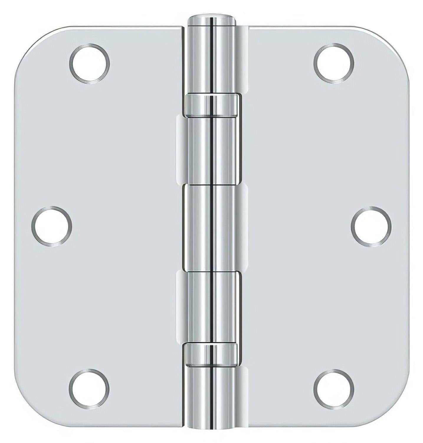 Deltana S35R5BB 3-1/2" x 3-1/2" Ball Bearing 5/8" Radius Corner Door Hinge - Pair