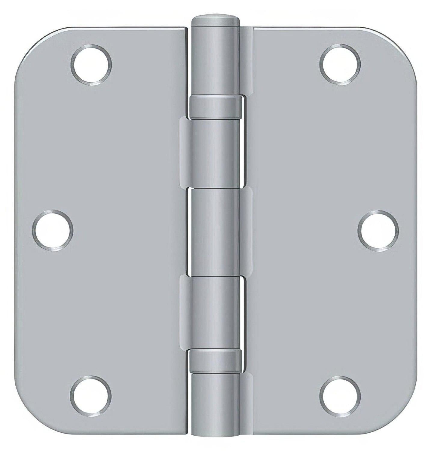 Deltana S35R5BB 3-1/2" x 3-1/2" Ball Bearing 5/8" Radius Corner Door Hinge - Pair