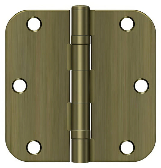 Deltana S35R5BB 3-1/2" x 3-1/2" Ball Bearing 5/8" Radius Corner Door Hinge - Pair.