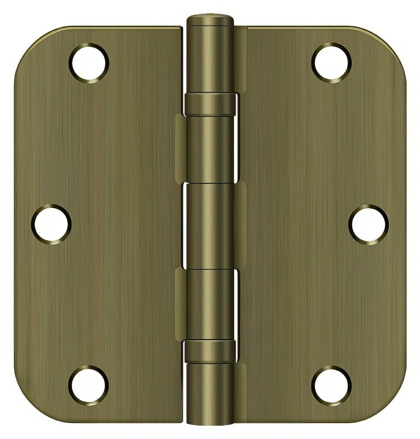 Deltana S35R5BB 3-1/2" x 3-1/2" Ball Bearing 5/8" Radius Corner Door Hinge - Pair