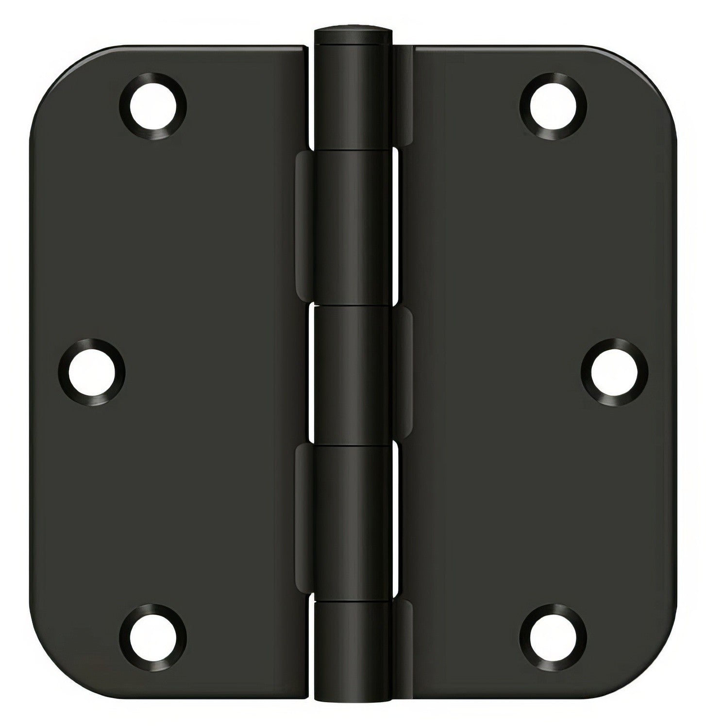 Deltana S35R5BK 3-1/2" x 3-1/2" x 5/8" Residential Thickness Radius Steel Door Hinge