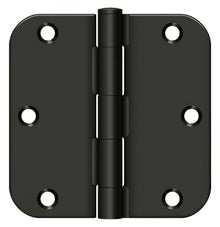 Deltana S35R5BK 3-1/2" x 3-1/2" x 5/8" Residential Thickness Radius Steel Door Hinge