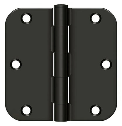 Deltana S35R5BK 3-1/2" x 3-1/2" x 5/8" Residential Thickness Radius Steel Door Hinge