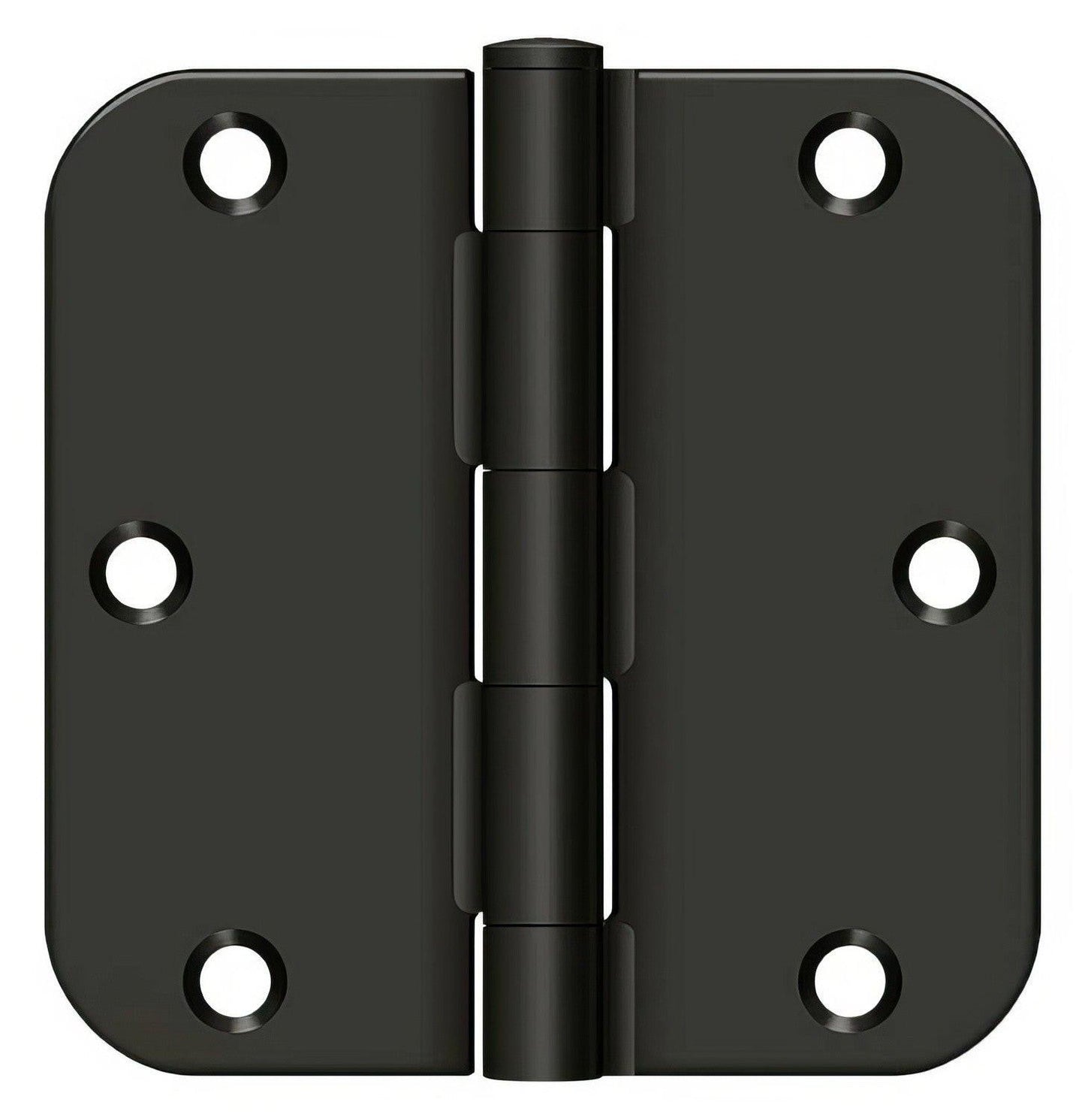 Deltana S35R5BK 3-1/2" x 3-1/2" x 5/8" Residential Thickness Radius Steel Door Hinge