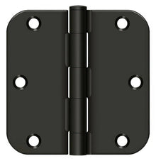 Deltana S35R5BK 3-1/2" x 3-1/2" x 5/8" Residential Thickness Radius Steel Door Hinge
