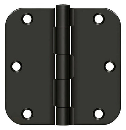 Deltana S35R5BK 3-1/2" x 3-1/2" x 5/8" Residential Thickness Radius Steel Door Hinge