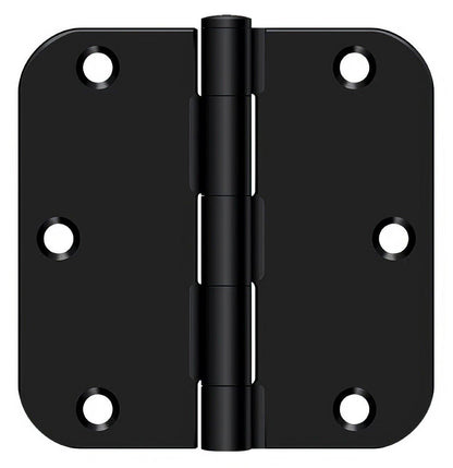 Deltana S35R5BK 3-1/2" x 3-1/2" x 5/8" Residential Thickness Radius Steel Door Hinge