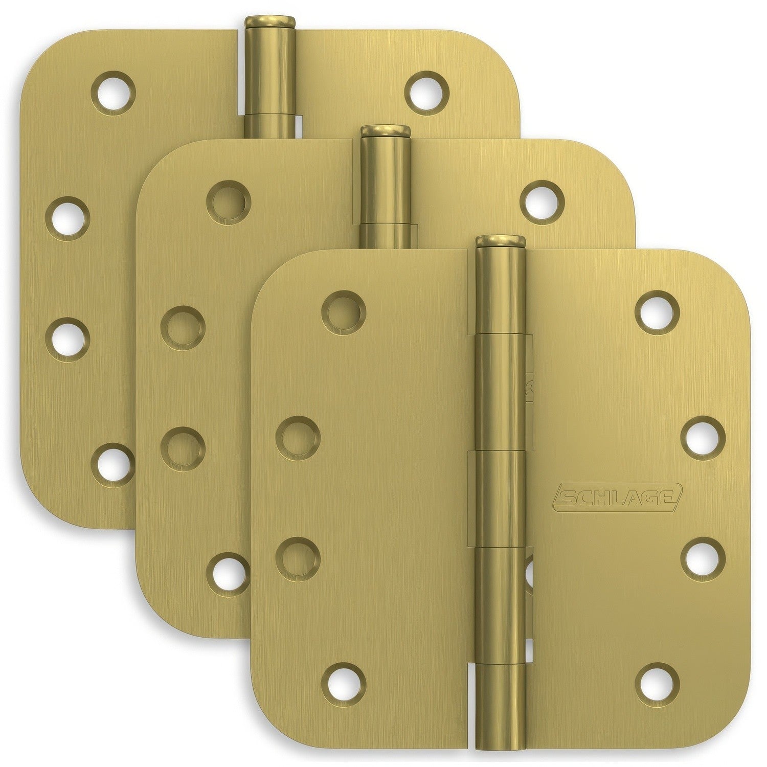 Schlage S3P1021FRP 4" x 4" 5/8 Radius Hinge 3 Pack