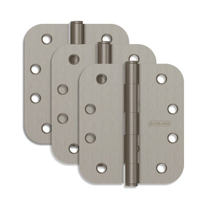 Schlage S3P1021FRP 4" x 4" 5/8 Radius Hinge 3 Pack.