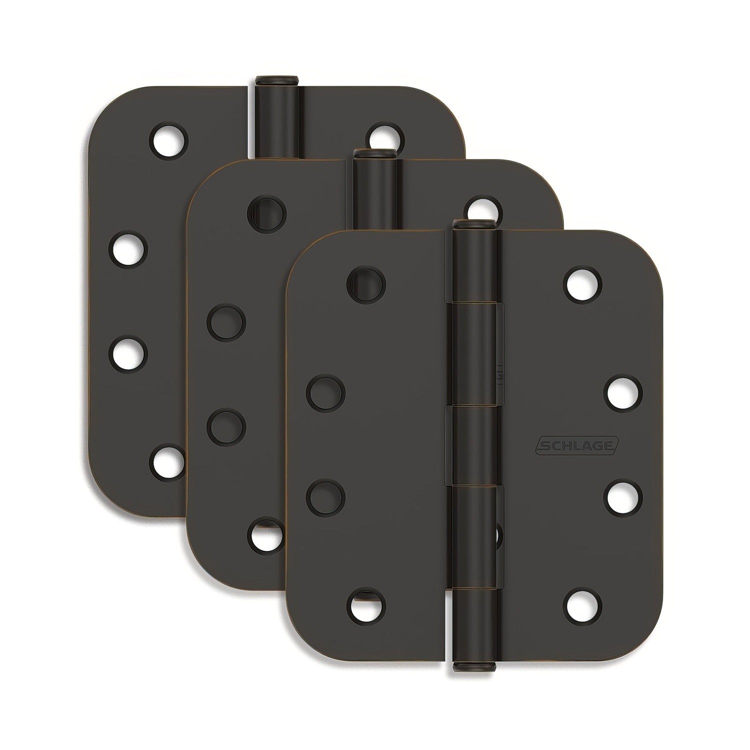 Schlage S3P1021FRP 4" x 4" 5/8 Radius Hinge 3 Pack