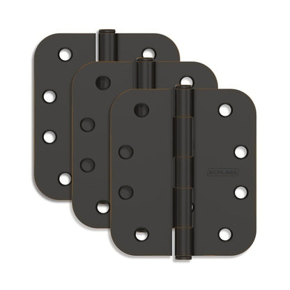 Schlage S3P1021FRP 4" x 4" 5/8 Radius Hinge 3 Pack.