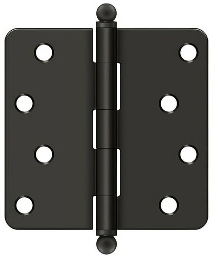 Deltana S44R4-BT 4" x 4" Plain Bearing 1/4" Radius Corner Door Hinge - Pair