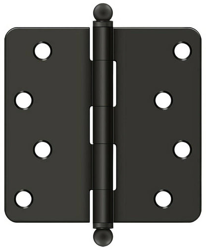 Deltana S44R4-BT 4" x 4" Plain Bearing 1/4" Radius Corner Door Hinge - Pair
