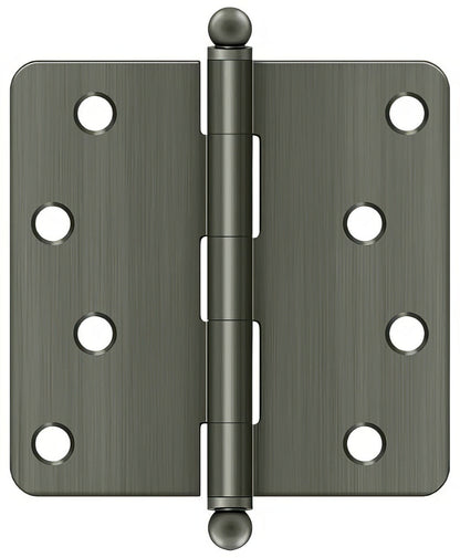 Deltana S44R4-BT 4" x 4" Plain Bearing 1/4" Radius Corner Door Hinge - Pair