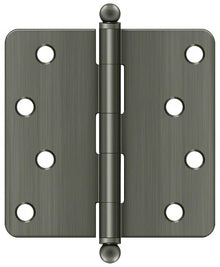 Deltana S44R4-BT 4" x 4" Plain Bearing 1/4" Radius Corner Door Hinge - Pair