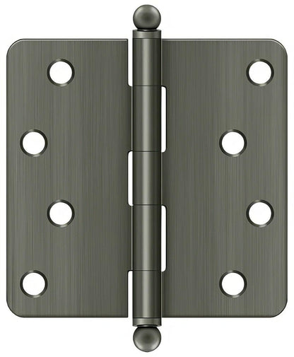 Deltana S44R4-BT 4" x 4" Plain Bearing 1/4" Radius Corner Door Hinge - Pair