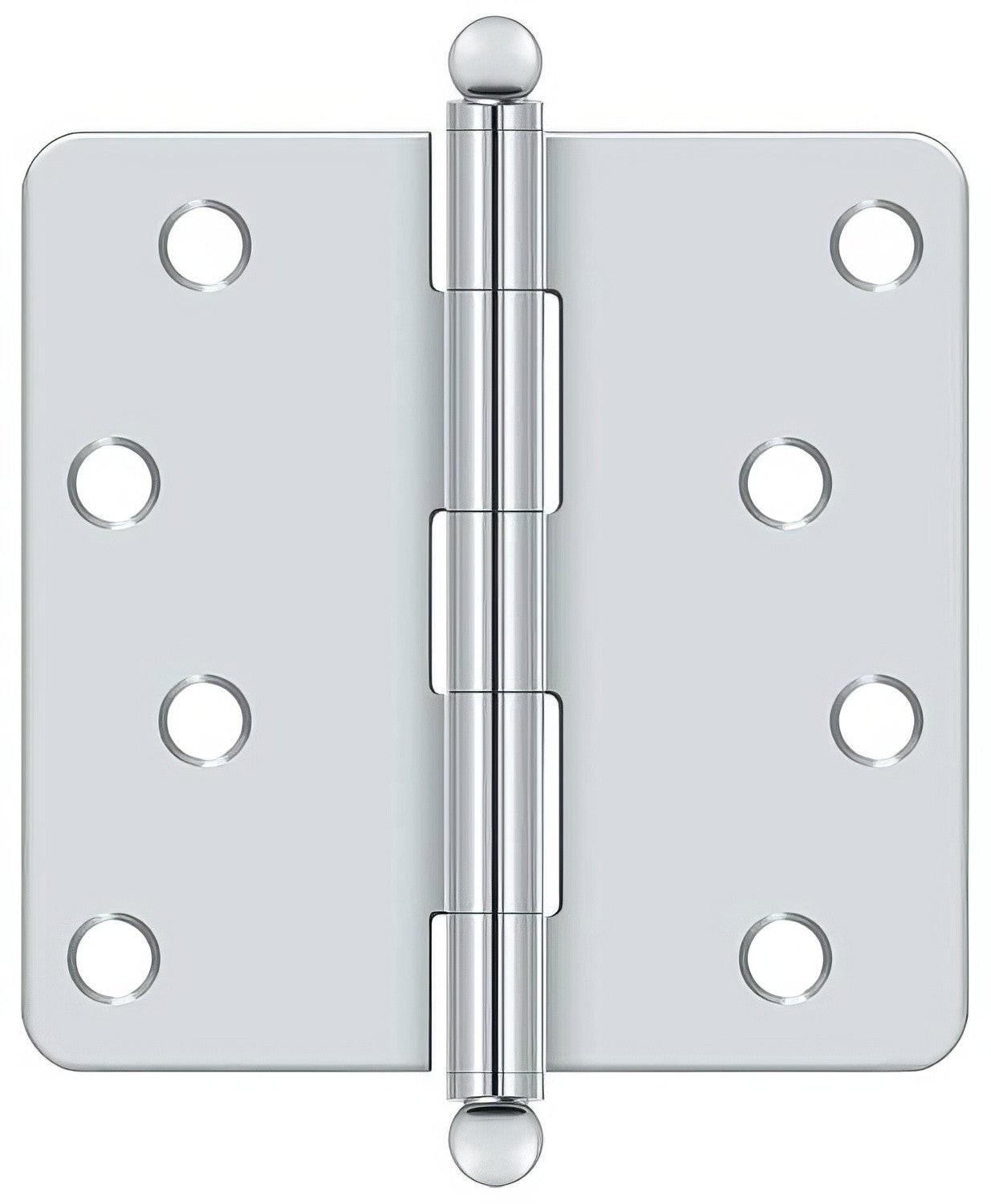 Deltana S44R4-BT 4" x 4" Plain Bearing 1/4" Radius Corner Door Hinge - Pair