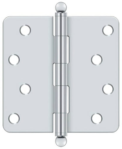 Deltana S44R4-BT 4" x 4" Plain Bearing 1/4" Radius Corner Door Hinge - Pair