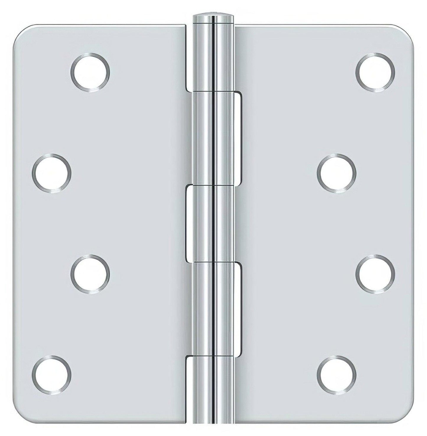 Deltana S44R4 4" x 4" Plain Bearing 1/4" Radius Corner Door Hinge - Pair