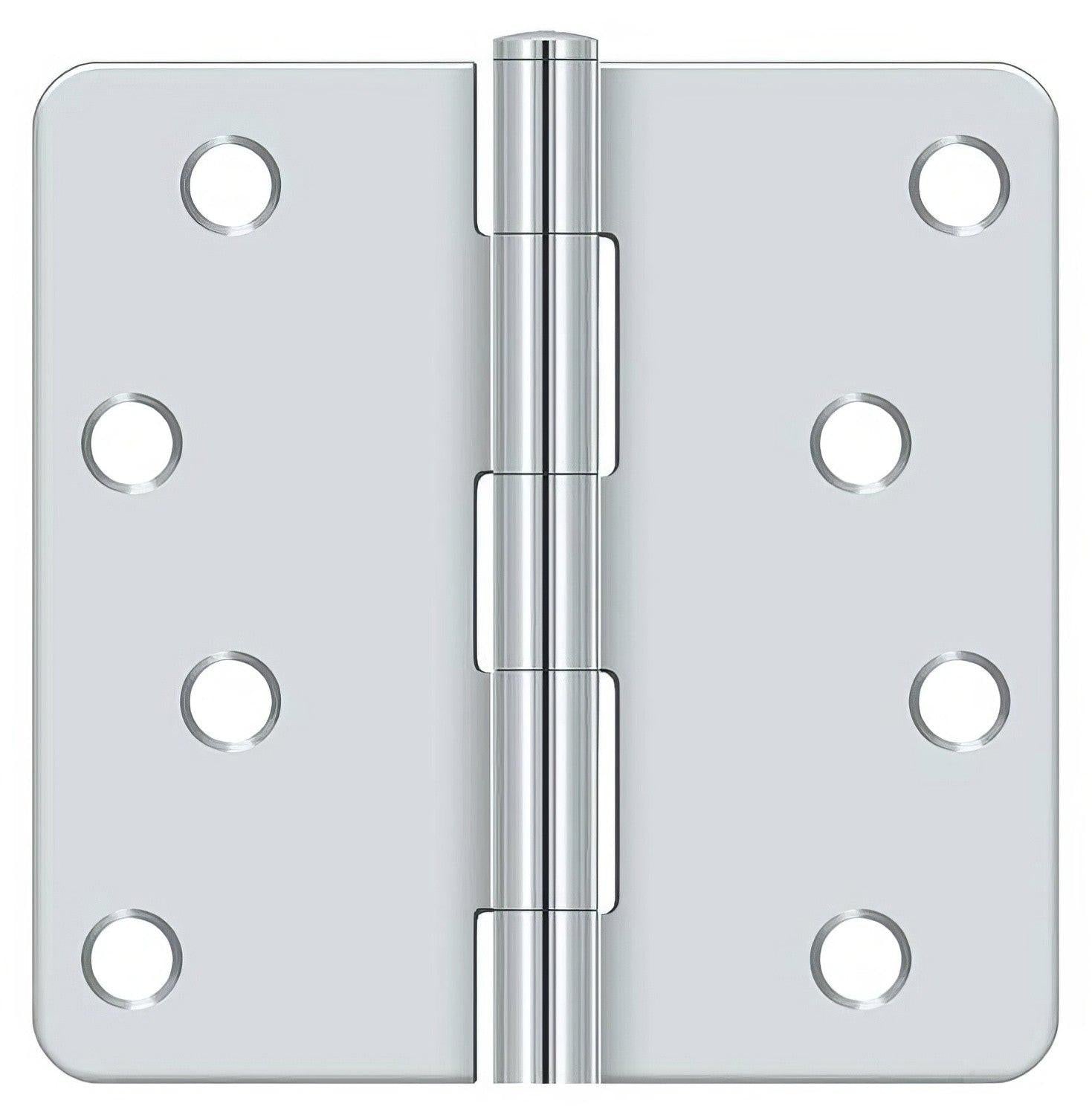 Deltana S44R4 4" x 4" Plain Bearing 1/4" Radius Corner Door Hinge - Pair