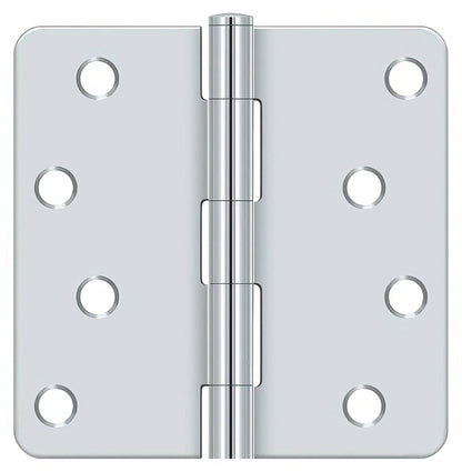 Deltana S44R4 4" x 4" Plain Bearing 1/4" Radius Corner Door Hinge - Pair