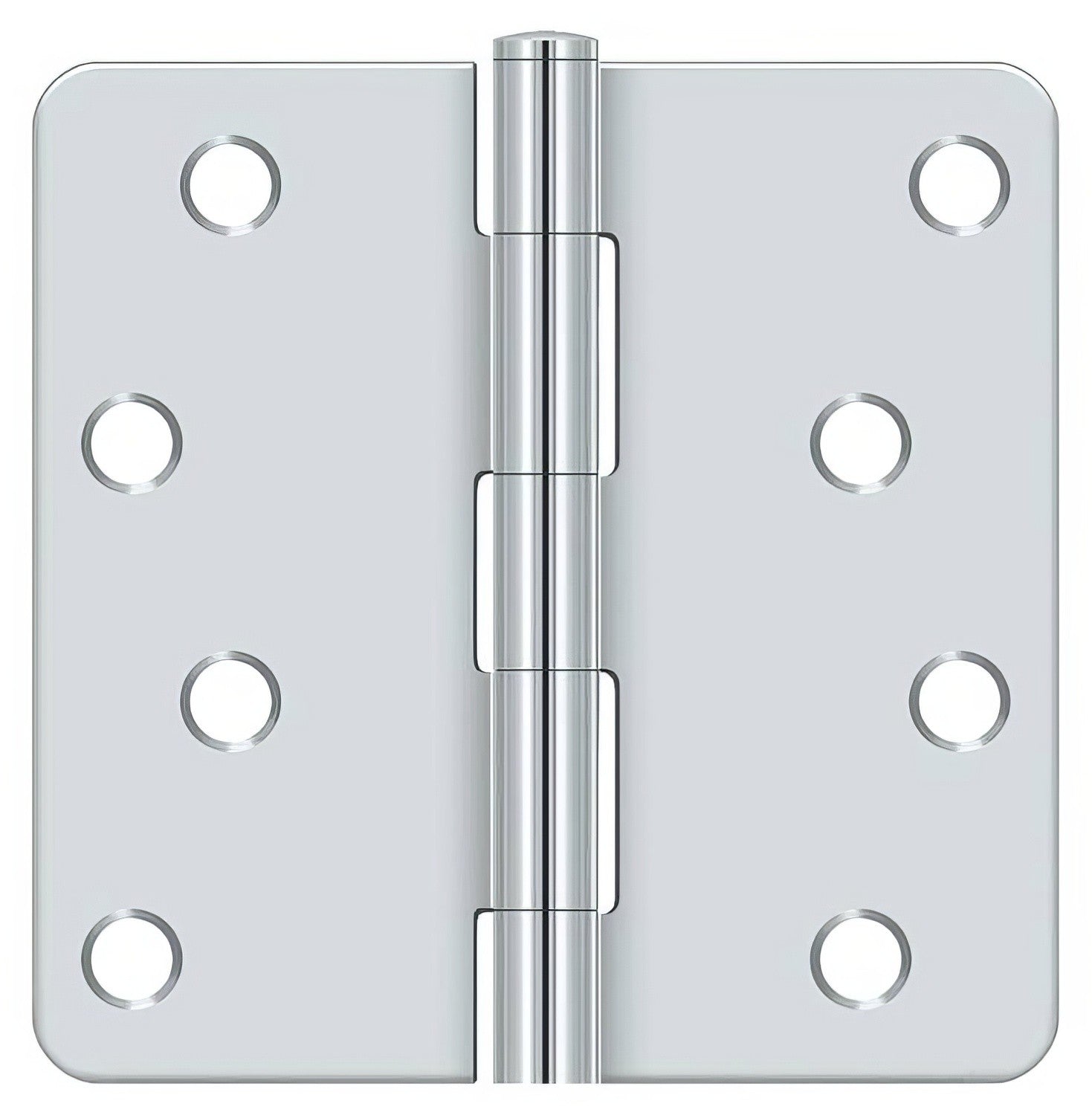 Deltana S44R4 4" x 4" Plain Bearing 1/4" Radius Corner Door Hinge - Pair