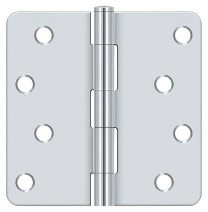 Deltana S44R4 4" x 4" Plain Bearing 1/4" Radius Corner Door Hinge - Pair