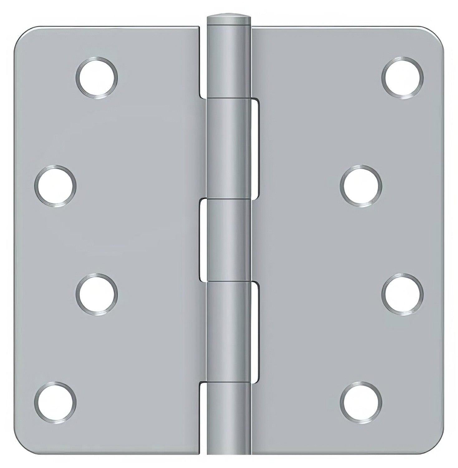 Deltana S44R4 4" x 4" Plain Bearing 1/4" Radius Corner Door Hinge - Pair