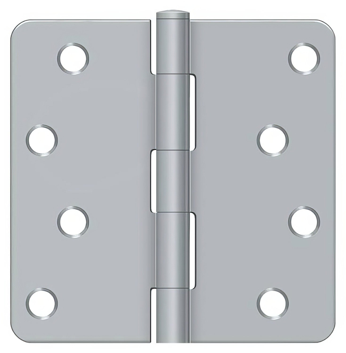 Deltana S44R4 4" x 4" Plain Bearing 1/4" Radius Corner Door Hinge - Pair