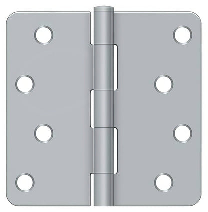 Deltana S44R4 4" x 4" Plain Bearing 1/4" Radius Corner Door Hinge - Pair