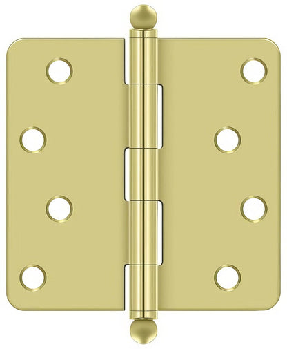 Deltana S44R4-BT 4" x 4" Plain Bearing 1/4" Radius Corner Door Hinge - Pair
