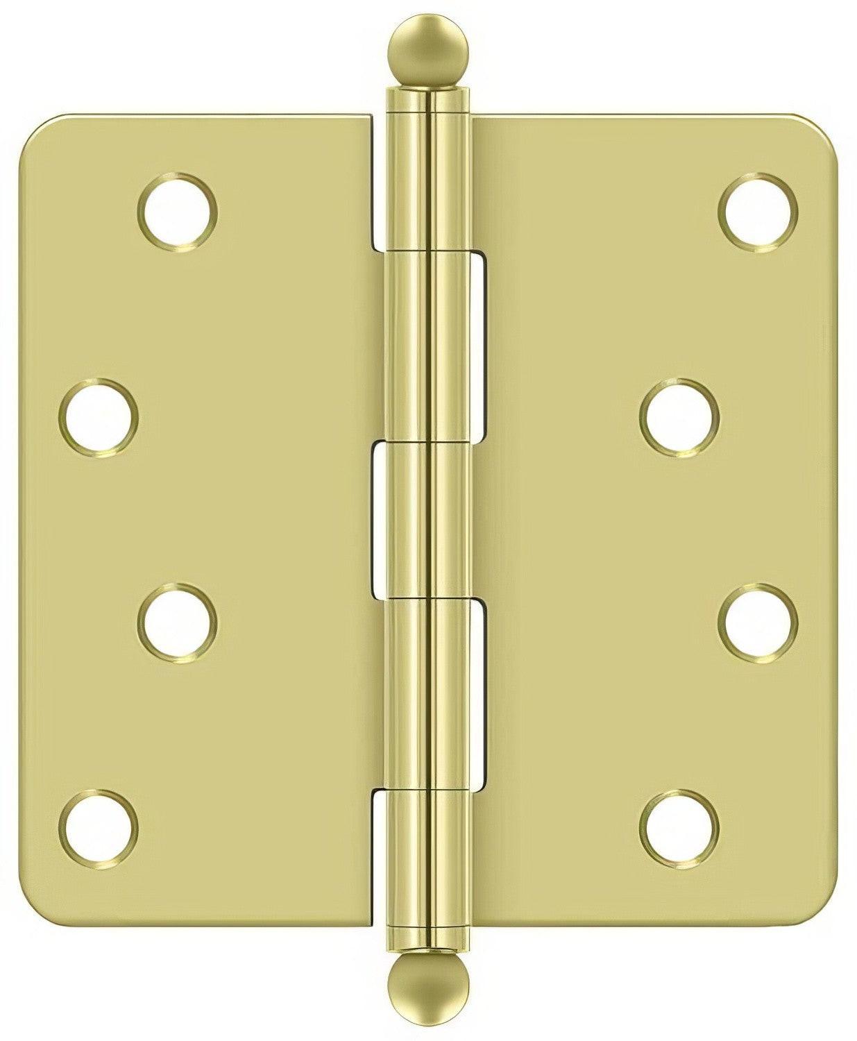 Deltana S44R4-BT 4" x 4" Plain Bearing 1/4" Radius Corner Door Hinge - Pair