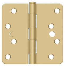 Deltana S44R44S 4" x 4" Plain Bearing 1/4" Radius Corner Door Hinge - Pair
