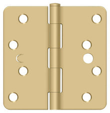 Deltana S44R44S 4" x 4" Plain Bearing 1/4" Radius Corner Door Hinge - Pair
