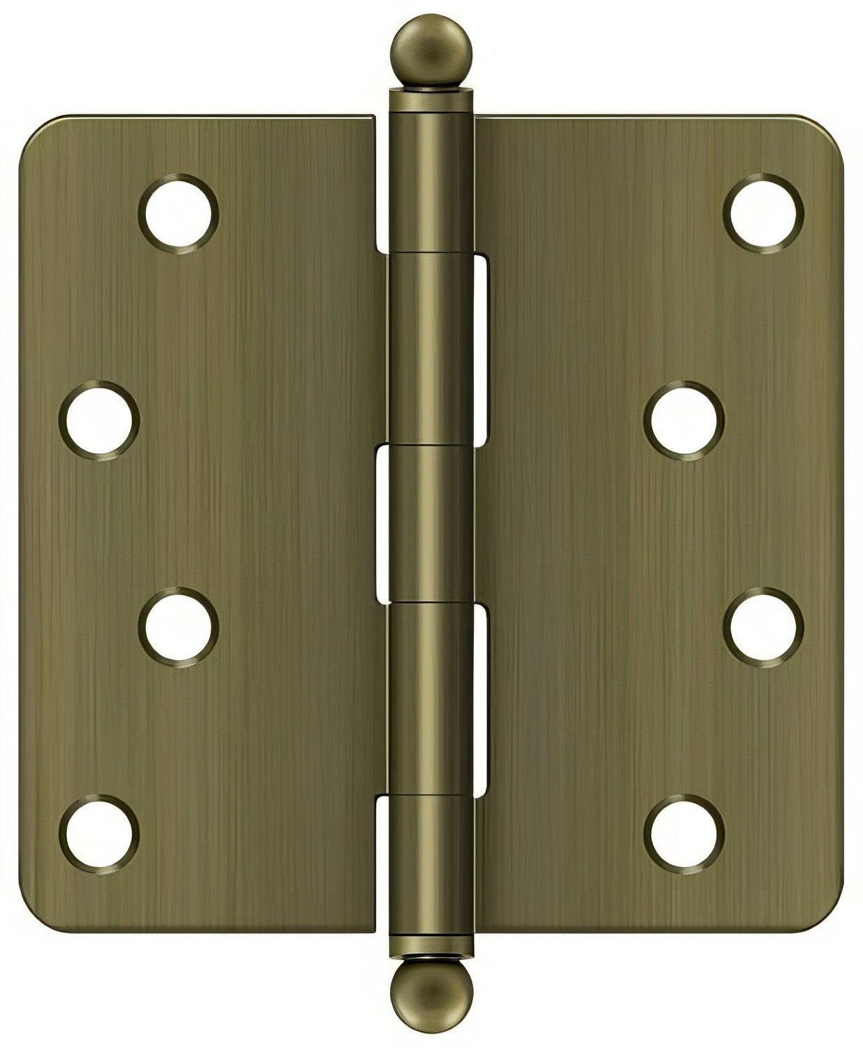 Deltana S44R4-BT 4" x 4" Plain Bearing 1/4" Radius Corner Door Hinge - Pair